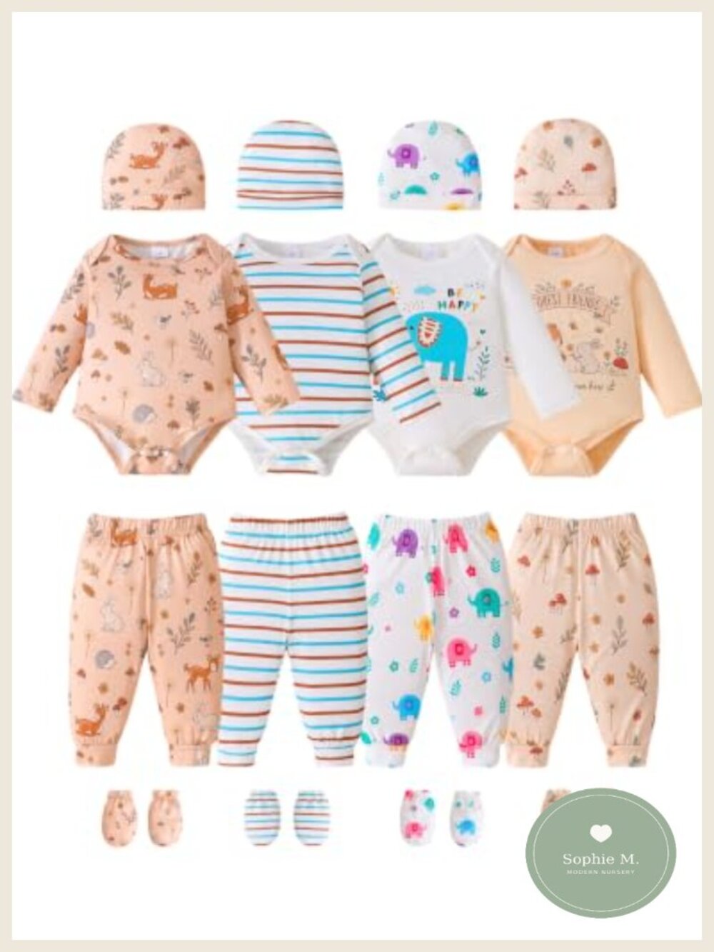 Baby Boy Girl Preemie Newborn Infant Essential Outfits 20 Piece Set Bodysuits